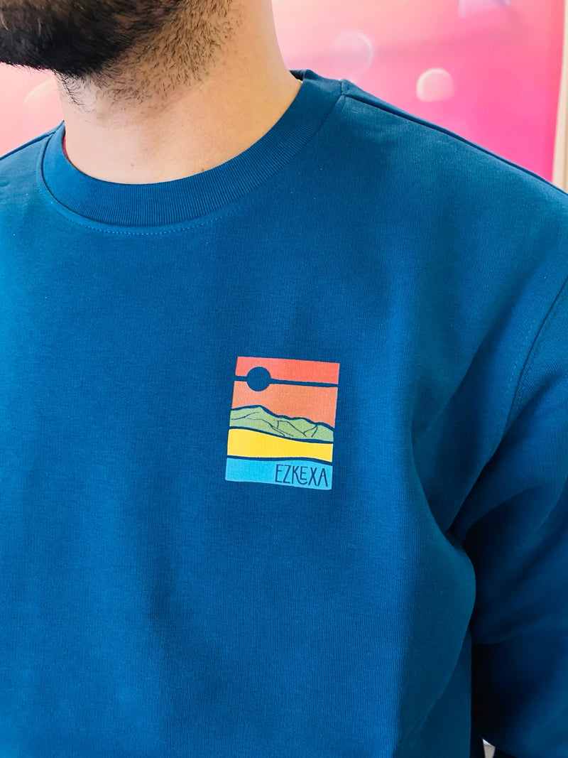 Sweat - Ez Kexa - bleu paon - tout doux