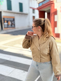 💥 Trench court femme beige chic 100% coton – détail léopard 💥