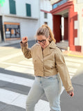 💥 Trench court femme beige chic 100% coton – détail léopard 💥