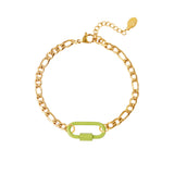 Bracelet "Cadenas" Vert Acier