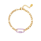 Bracelet "Cadenas" Lilas Acier