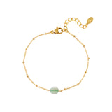 Bracelet "pierre verte" doré Acier
