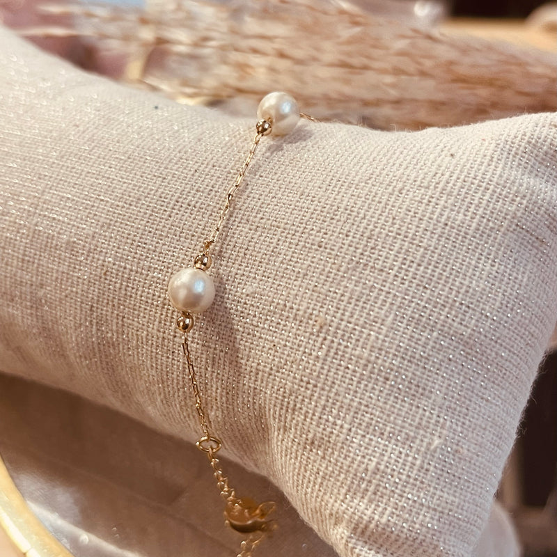 Bracelet Perles Plaqué Or