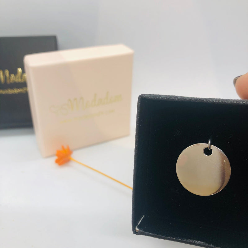 Pendentif personnalisable argent ( photo gravure )