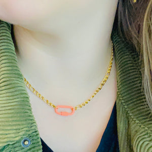 Collier "Cadenas orange" Acier