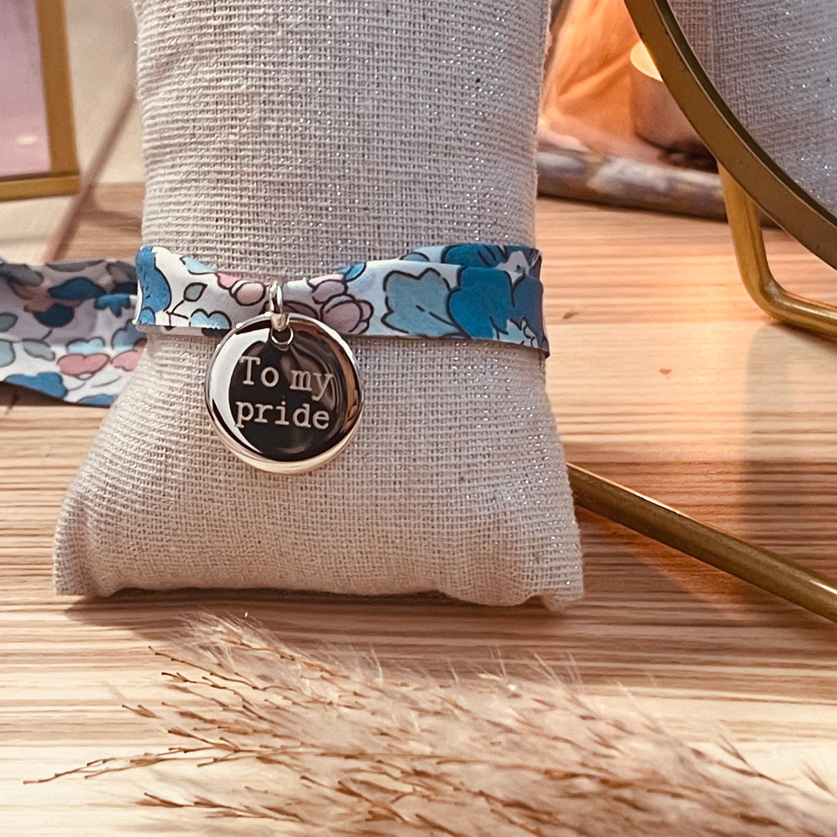 Bracelet tissus personnalisable . Argent 925