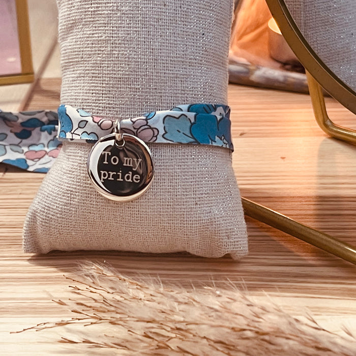 Bracelet tissus personnalisable . Argent 925