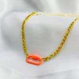 Collier "Cadenas orange" Acier