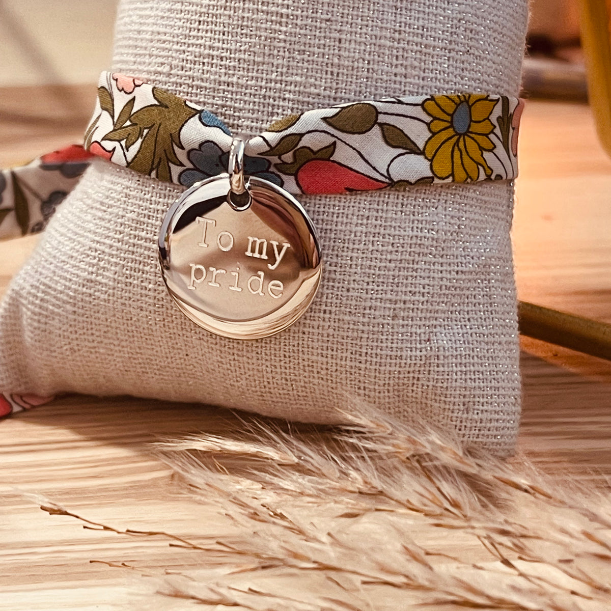 Bracelet tissus personnalisable . Argent 925