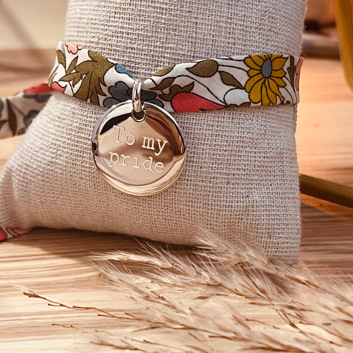Bracelet tissus personnalisable . Argent 925