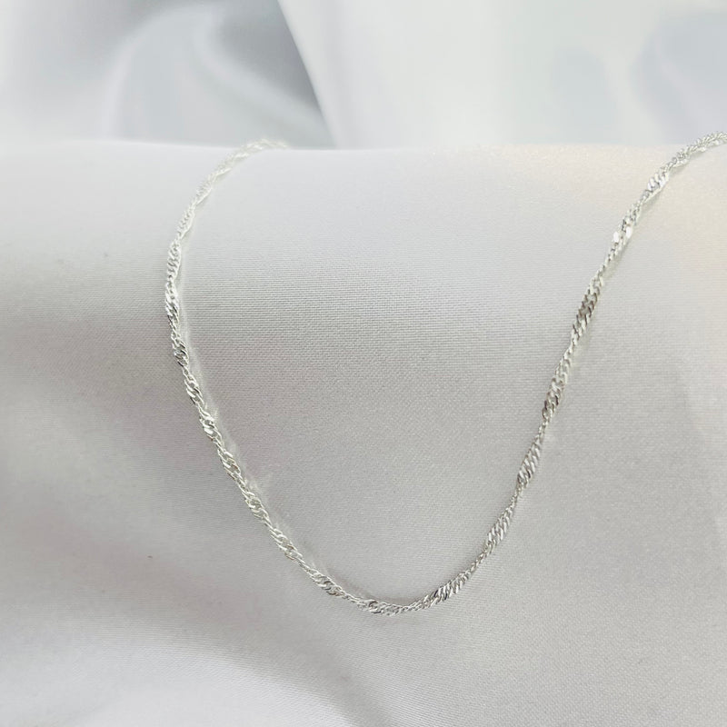 Chaîne argent torsadée 40cm