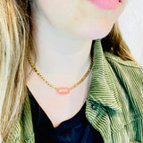 Collier "Cadenas orange" Acier