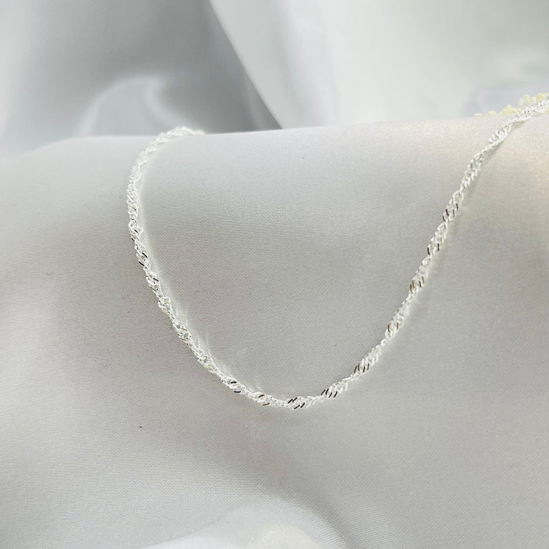 Chaîne argent torsadée 45cm