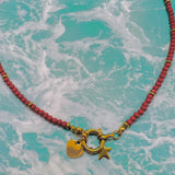 Collier en acier rouge