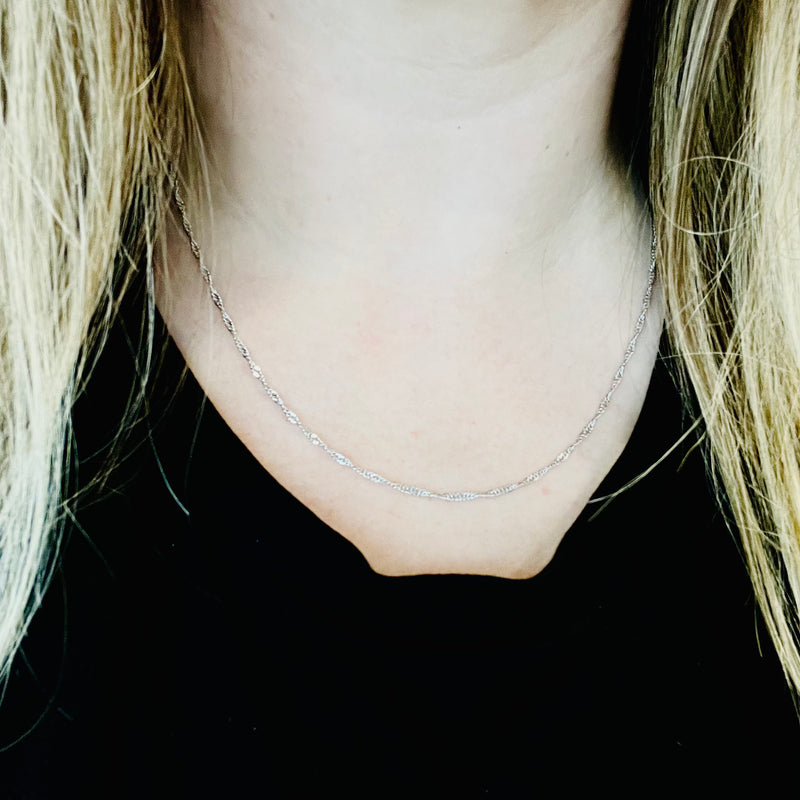 Chaîne argent torsadée 45cm
