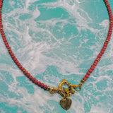 Collier en acier rouge