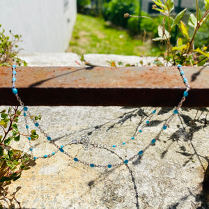 Collier perles turquoise Argent